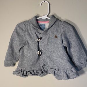 Baby Gap Gray Sweater w. Tiny Teddy Bear on Front Size 12-18 Month